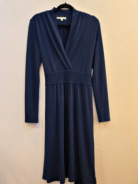 CAbi Wrap Midi Dress in Dark Teal Size Medium